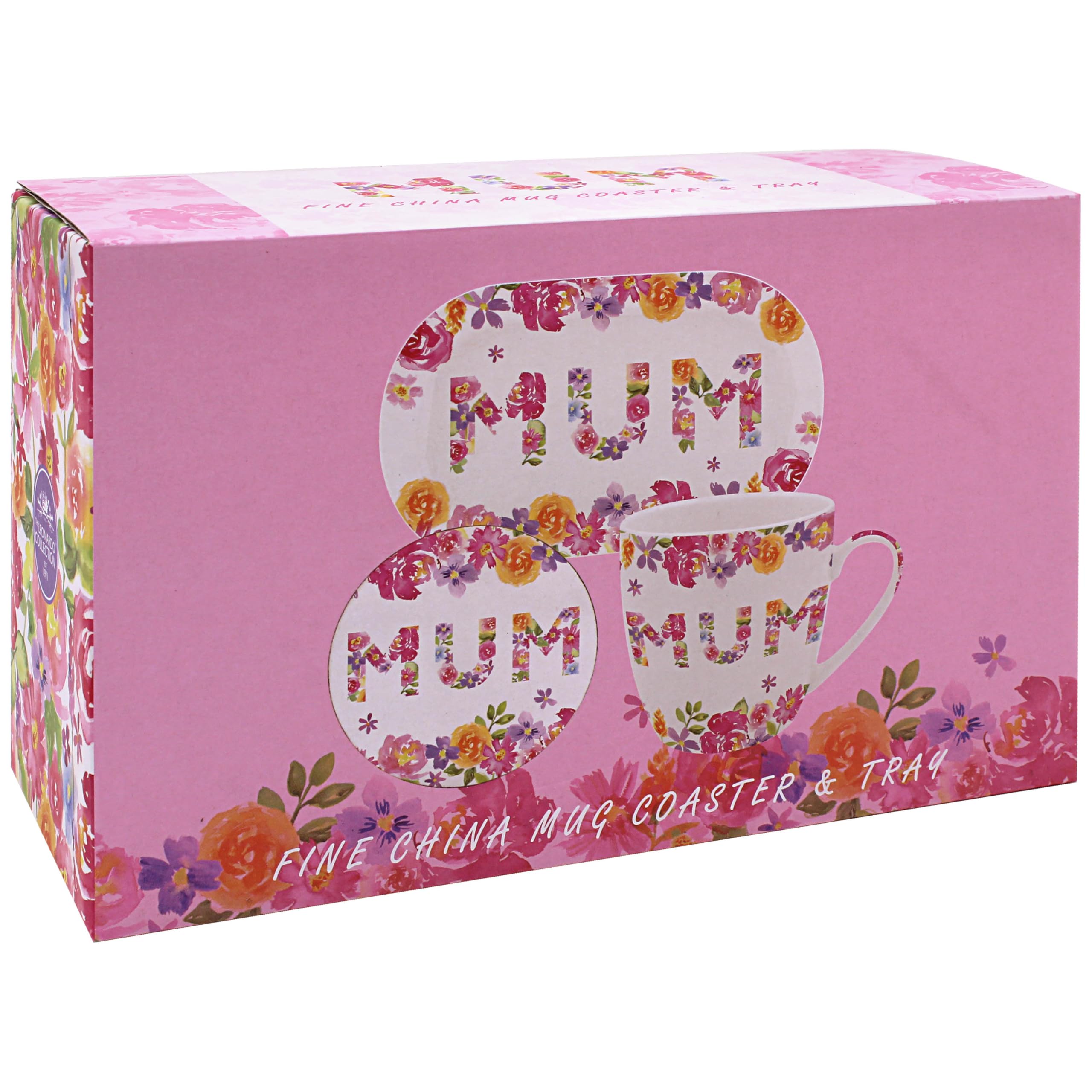 The Leonardo Collection Mum Mug Coaster & Tray Jennifer Rose Gallery | Elegant Tea Coaster & Serving Tray | Decorative Home Accessories For Coffee & Drinks | Lovely Gift For Mum & Stylish Tableware