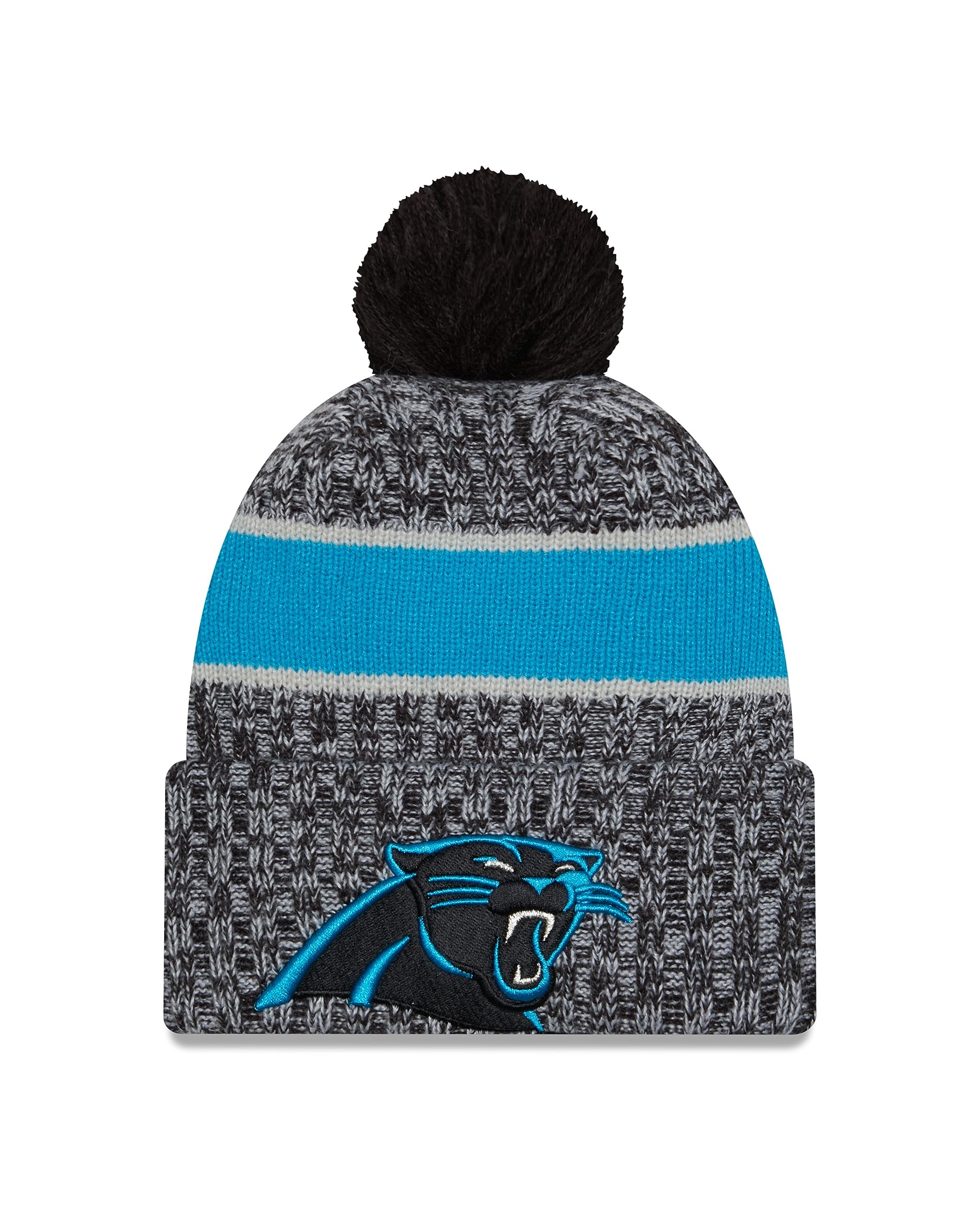 New Era Carolina Panthers NFL 2023 Sideline Sport Knit OTC Black Blue Beanie