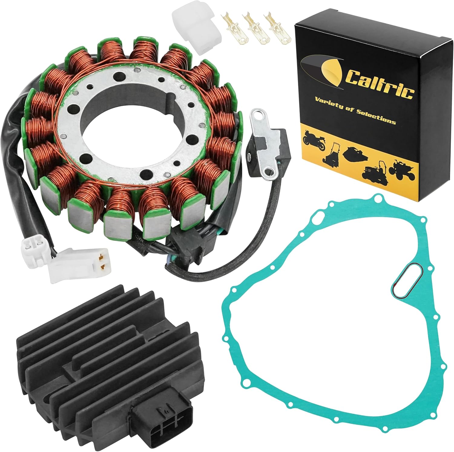 Caltric Stator Regulator Rectifier Gasket Compatible with Suzuki Lt-A450 Lta450 Kingquad 450 2007-2010 / LT-A500 LTA500 Kingquad 500 2009-14
