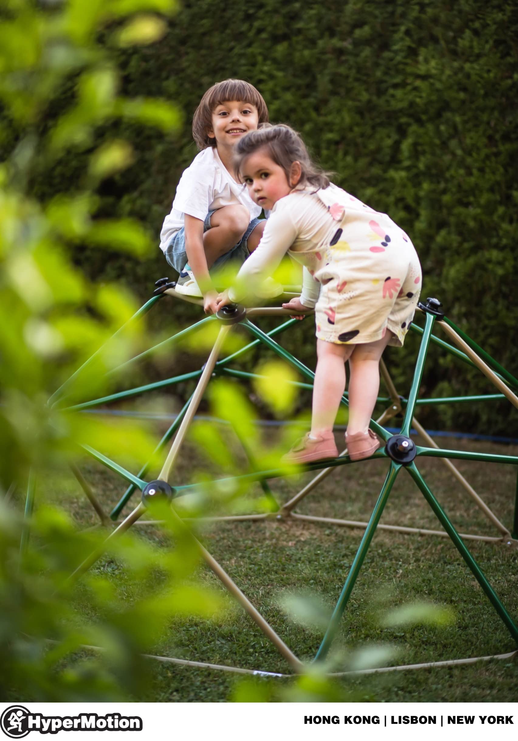 HyperMotion Kletterkuppel Outdoor Klettergerüst - 350 kg belastbar, 1,8 m Durchmesser - Garten Kletterleiter für Kinder ab 3 Jahren - Verzinktes Stahlrohr