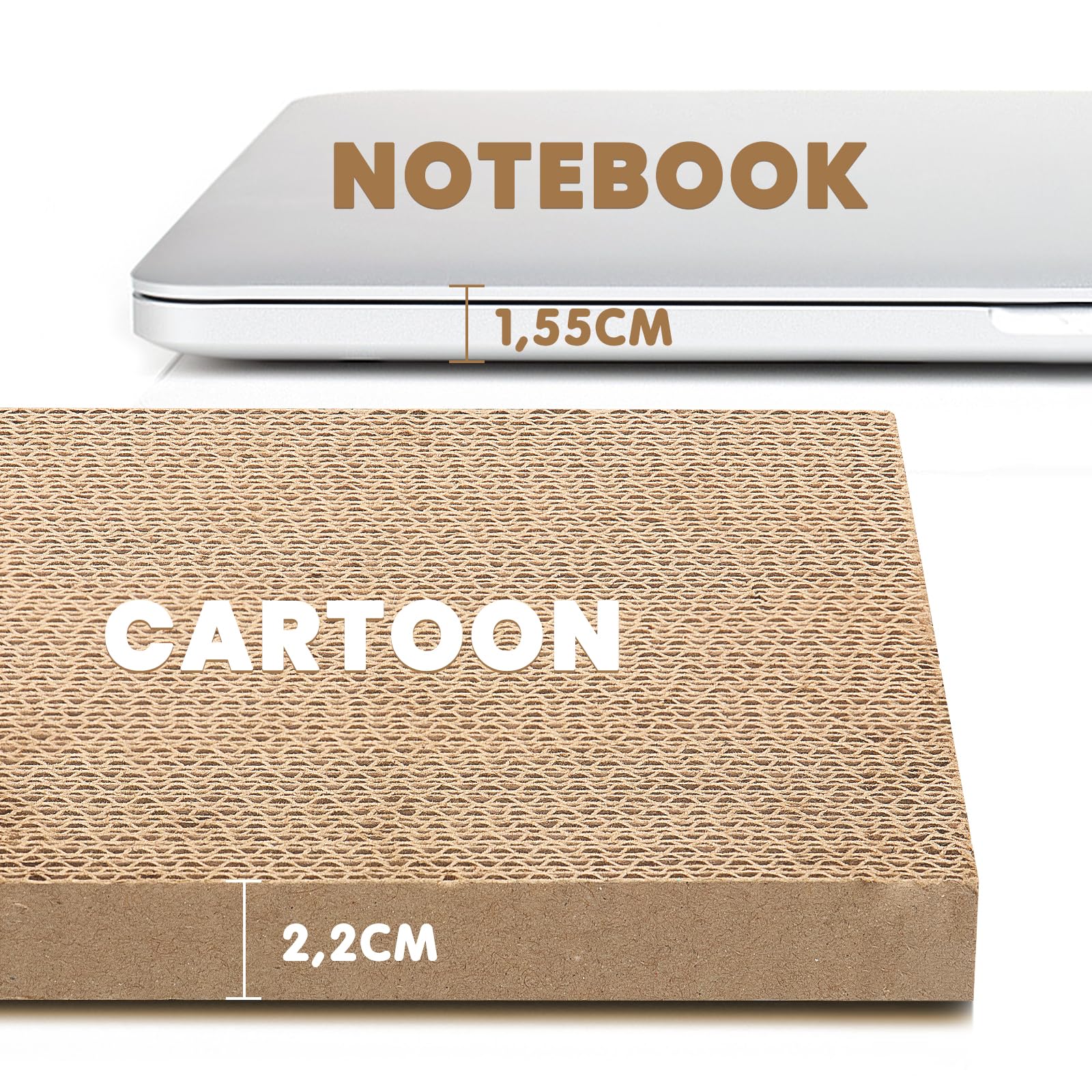 Ycozy Tiragraffi per Gatti 5 in 1, Tiragraffi Gatto Tiragraffi 2 Strati Bifacciale, 43 x 25,5 x 12,7 cm, con 5 pezzi di Cartone di Ricambio Interattivo, per Gatti Piccoli e Grandi