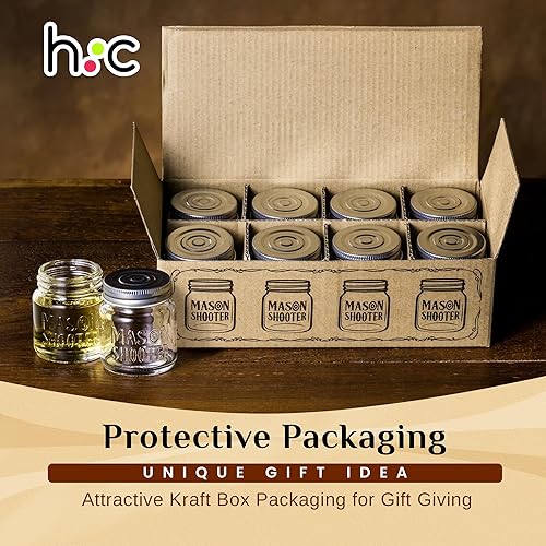 Miniatura 5 de Frascos de vidrio pequeños con tapa, frascos pequeños para tragos, de 2 onzas, 8 unidades