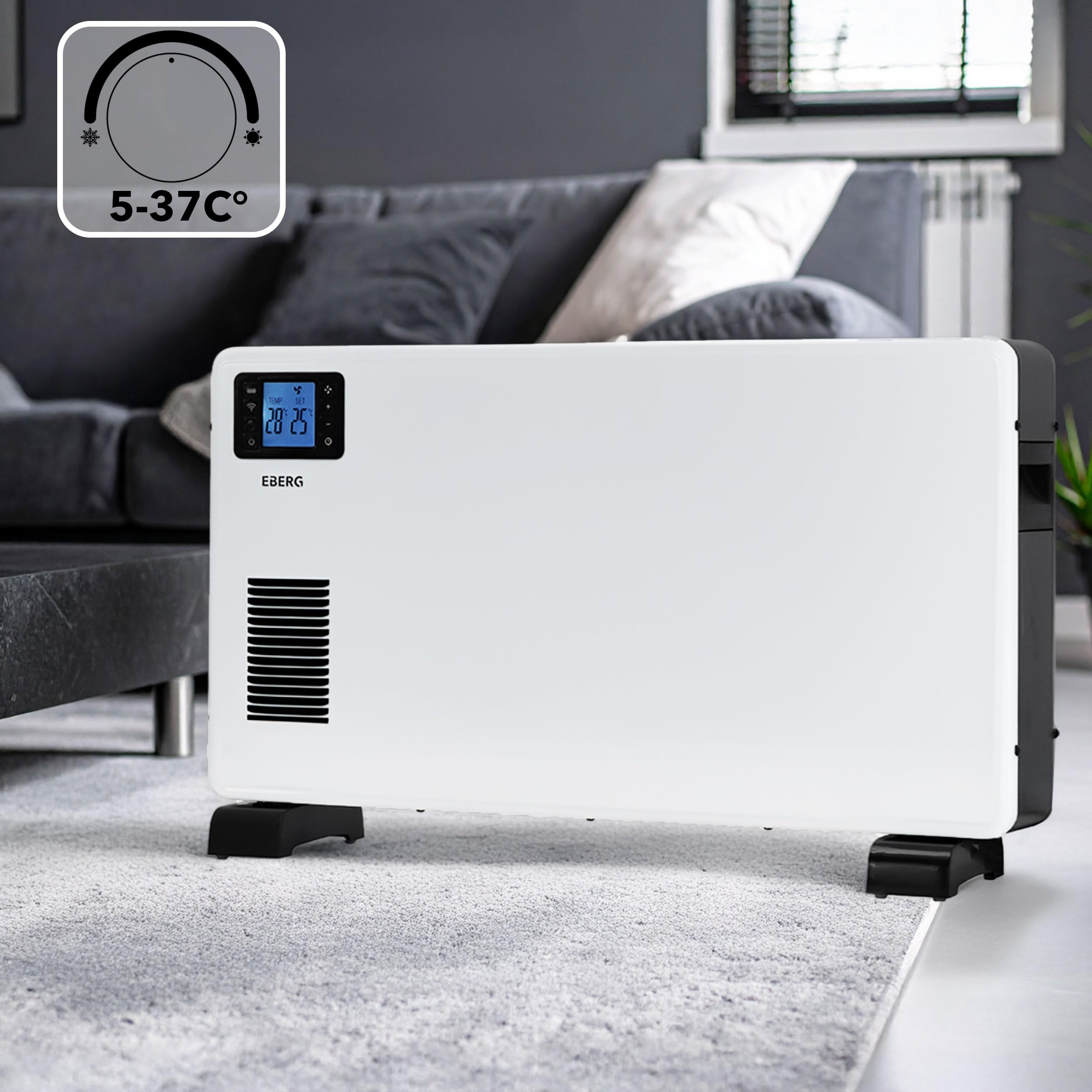 EBERG Grzejnik elektryczny konwektorowy CONVY 2300W energooszczędny WiFi
