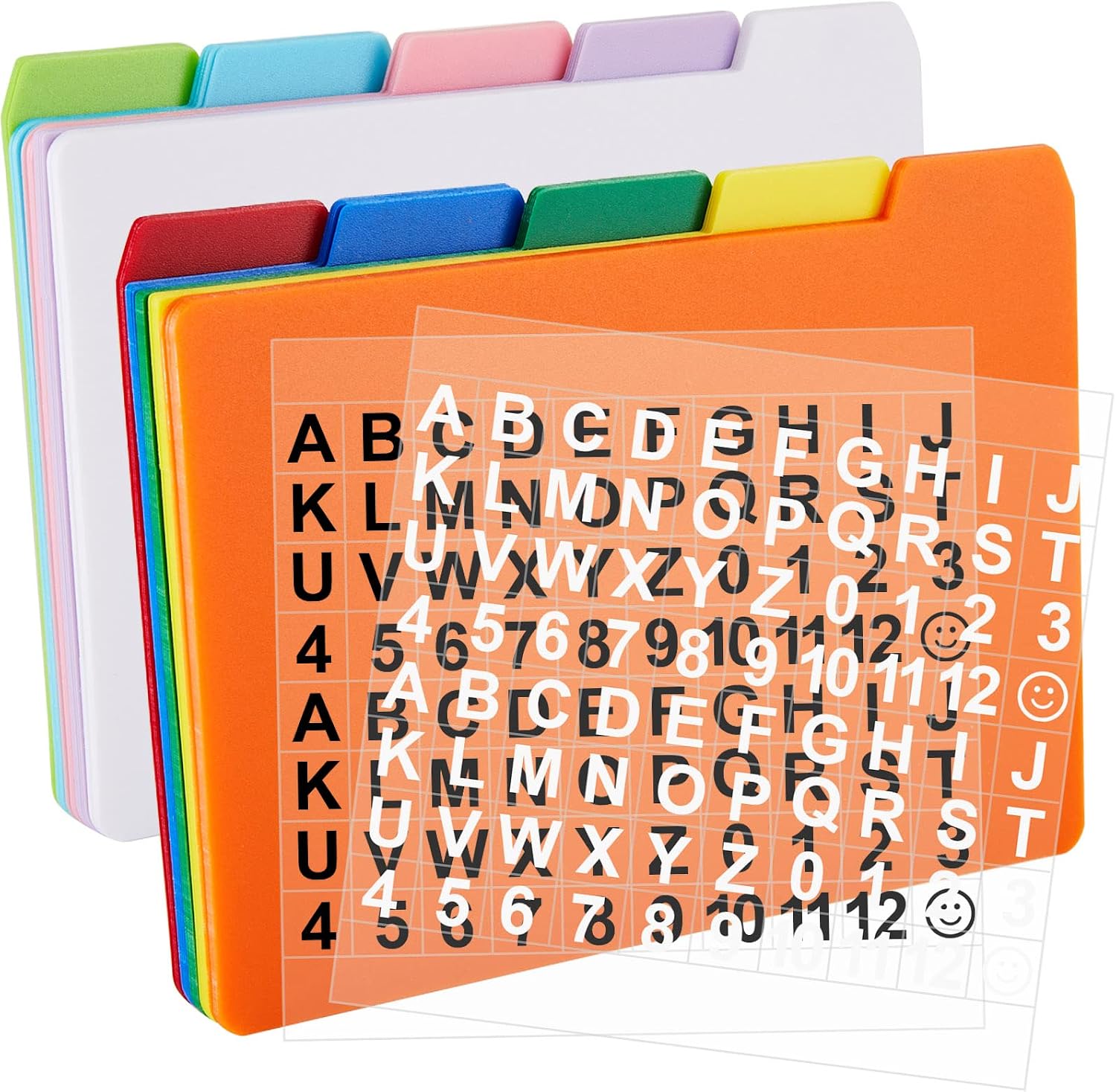 Lewtemi 50 Pcs Index Card Dividers 4" x 6" with Cards Guides, Multi Color