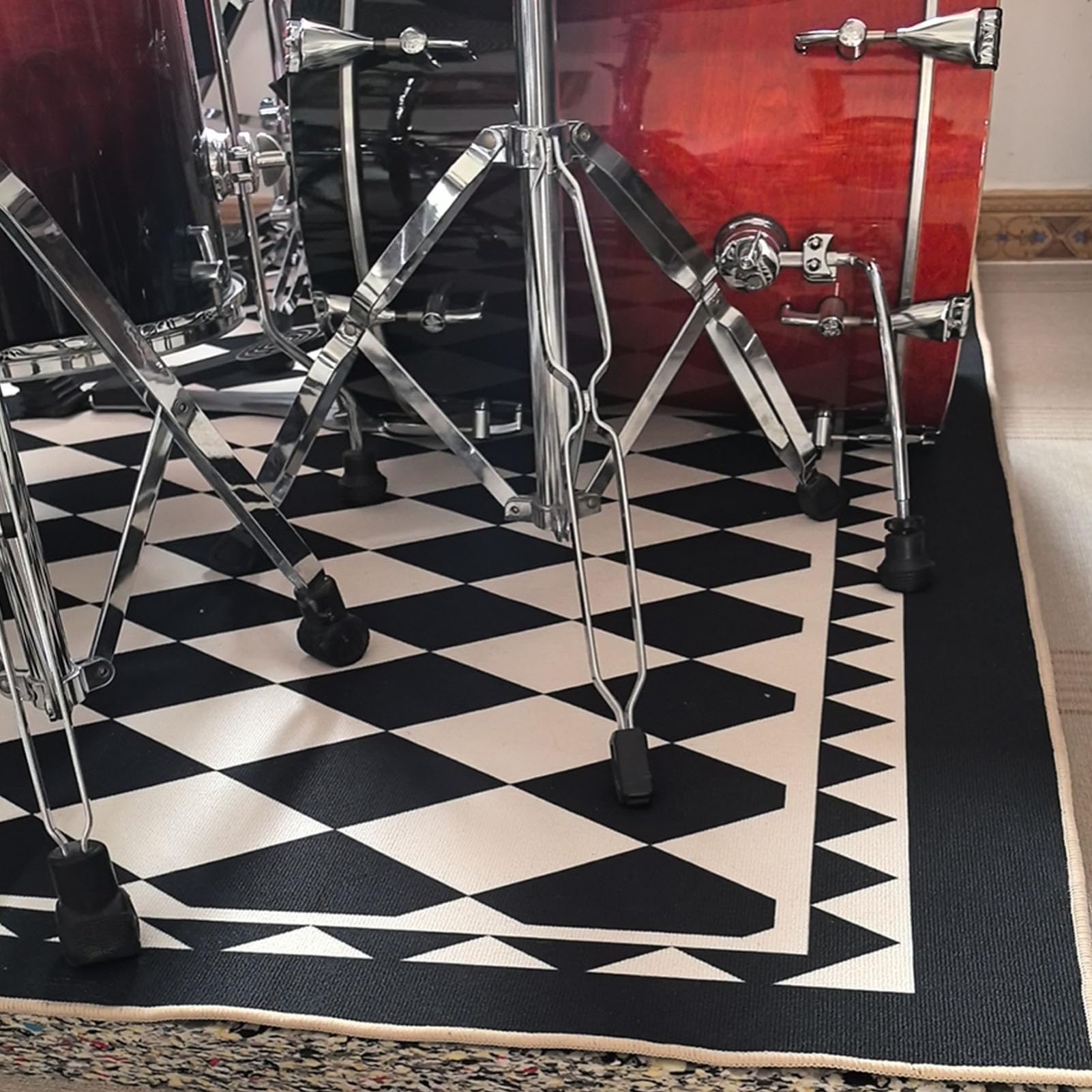 Mata na baterie, dźwiękoszczelna mata bębnowa, instrumenty muzyczne mata podłogowa 170 x 140 cm, mata ochronna, akcesoria perkusyjne, wykładzina antypoślizgowa