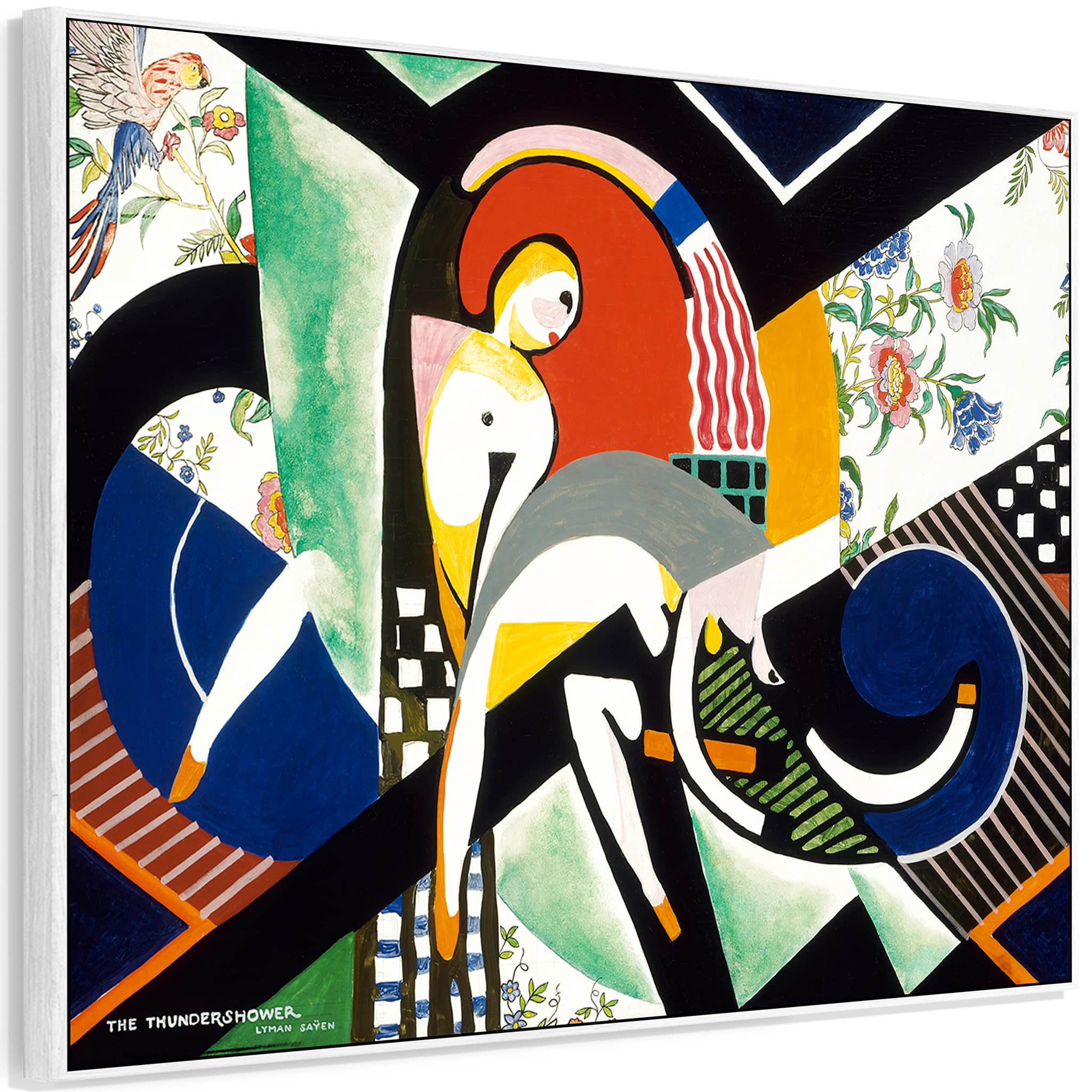 Wallfillers Multi-Coloured Large Colourful Abstract Wall Art Framed Canvas Print Of Henry Lyman Sayen Thundershower Painting (84Cm X 69Cm)