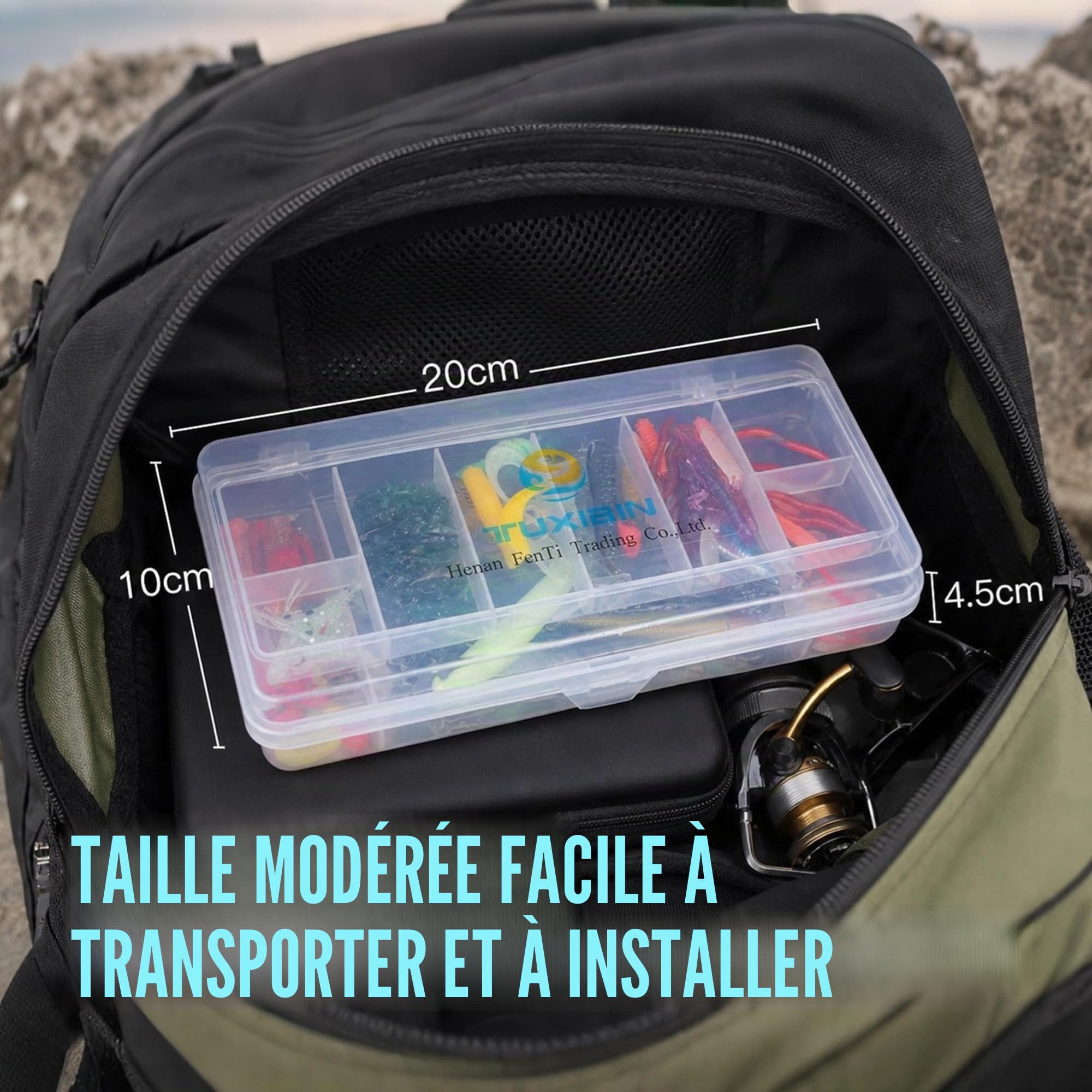 Kit de Pêche 101 Pièces - Spinnerbaits, Plastique, Minnow, Popper, Souples Jigs, Crochets - Kit d'Appâts Portable avec Boîte