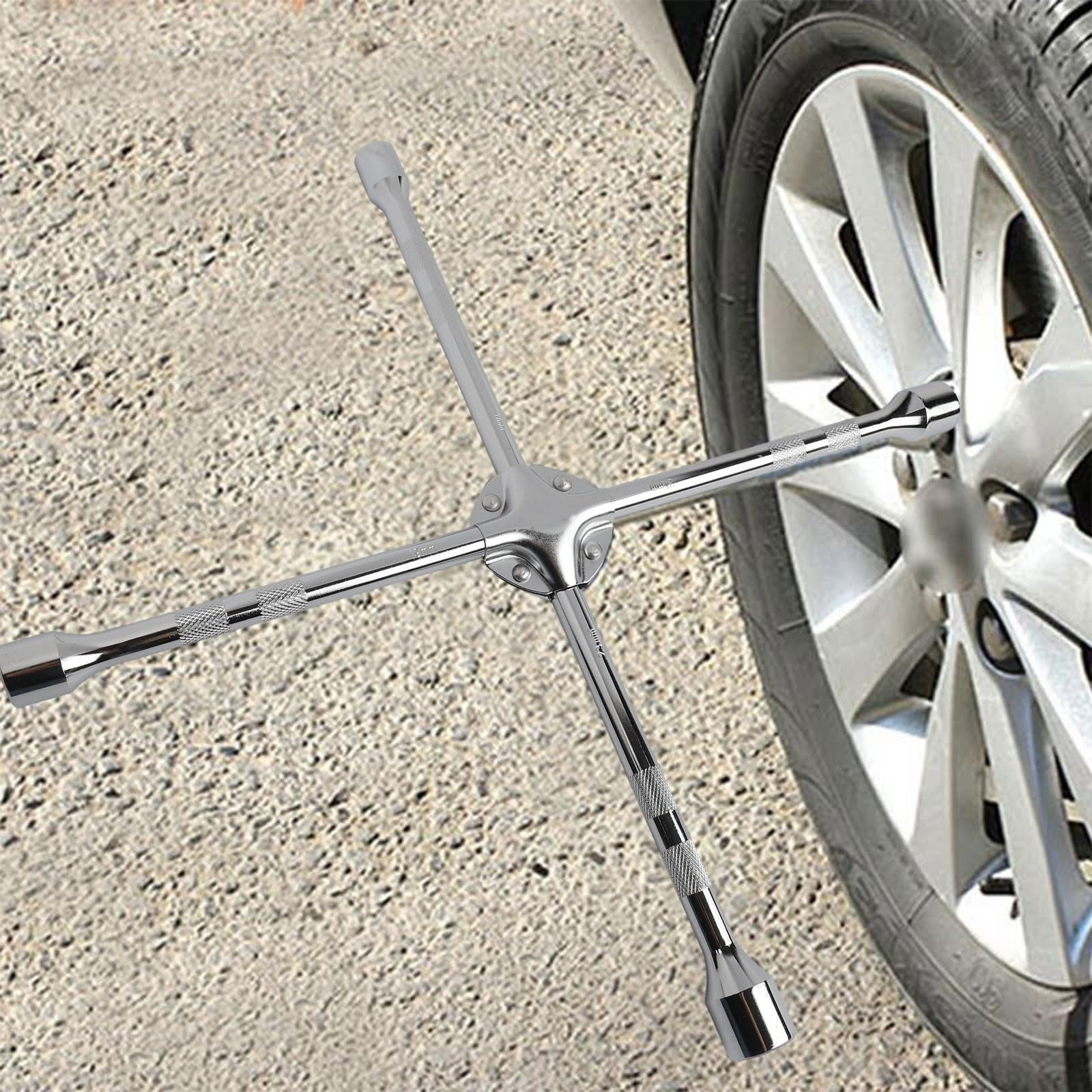 Llave cruzada multienchufe para tuercas de rueda de coche diseñada para una aplicación de par consistente y fiabilidad (20 pulgadas)
