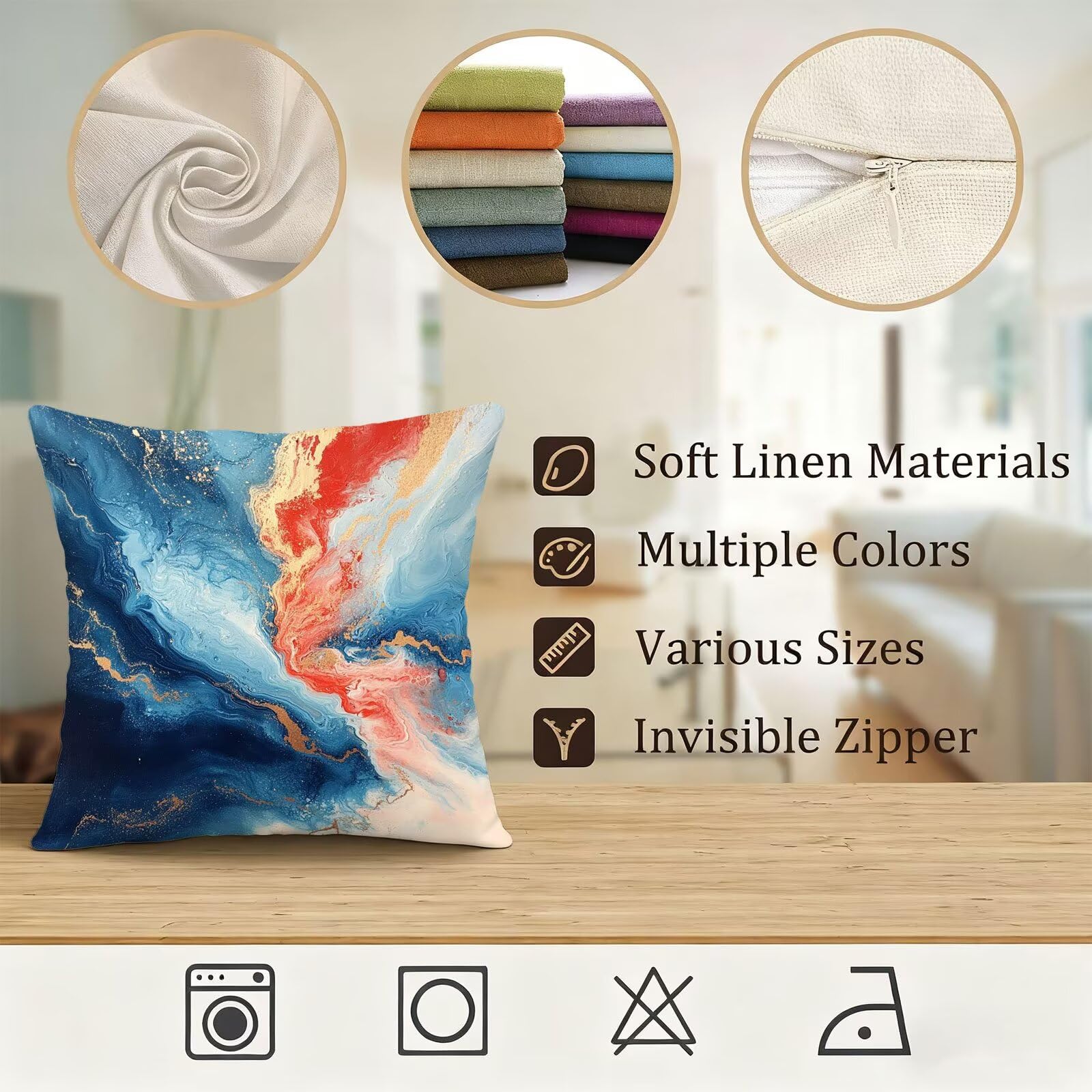 Blu Federe Cuscini Divan 60x60 Rosso Federe Cuscino Letto Super Morbido Copricuscino Letto Set di 4 Cuscini Divano Decorazioni Autunnali Copricuscini Arredamento Casa, Sedia Soggiorno Giardino E - 722
