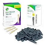 OneTouch Delica Plus Lancets & OneTouch Verio Test Strips Bundle - Includes 30 Test Strips & 30 Lancets - Fine 30-Gauge - for Diabetes Testing - Diabetic Supplies for Blood Sugar Monitor