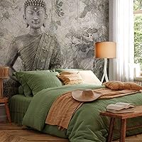 Vista 5 de artgeist Mural de pared Buda 135 x 101 pulgadas - Papel tapiz autoadhesivo extraíble de gran tamaño para decoración de pared, mural de diseño
