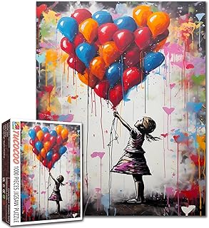 Comprar Tucocoo Rompecabezas de globos coloridos para adultos, 1000 piezas, rompecabezas de arte callejero de Banksy de 20 x 27 pulgadas, rompecabezas coloridos para decoración del hogar, rompecabezas