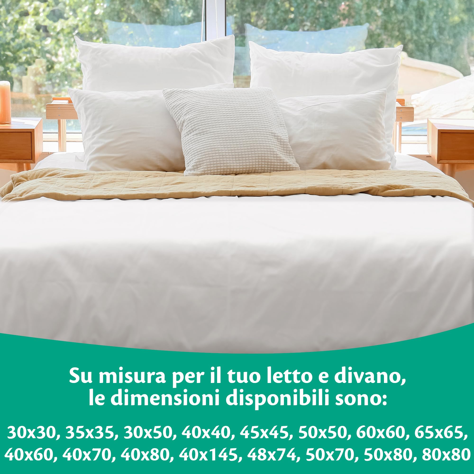Flowen Cuscini Letto Coppia di Guanciali 50x80 per Dormire Imbottitura Standard Antiacaro Anallergico Traspirante Rettangolare per Matrimoniale Singolo con Federa in Microfibra Lavabile