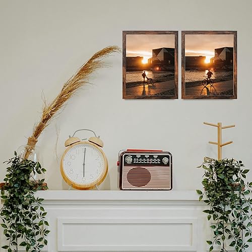 Vista 66 de Scholartree - Marco de fotos rústico de madera para mesa o montaje en pared. Beige,Negro,Marrón,Gris,2-Blanco,Azul,Marrón claro,Marrón