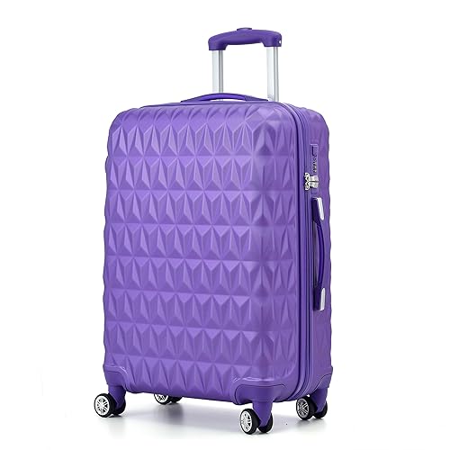 RMW Large Suitcase Luggage Hard Shell | Aluminum Telescopic Handle | 3 Digit Combination Lock | 4 Dual Spinner Wheels | Lightweight Durable Suitcases Check in (Purple) - Purple