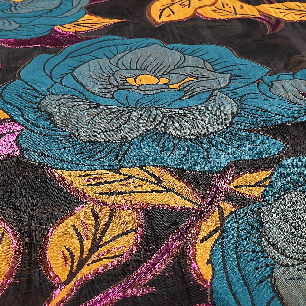 HD African Stylish Bubu Dress for Woman Floral Pattern Caftan Gown Adjustable Sleeves with Buckle - Image 2