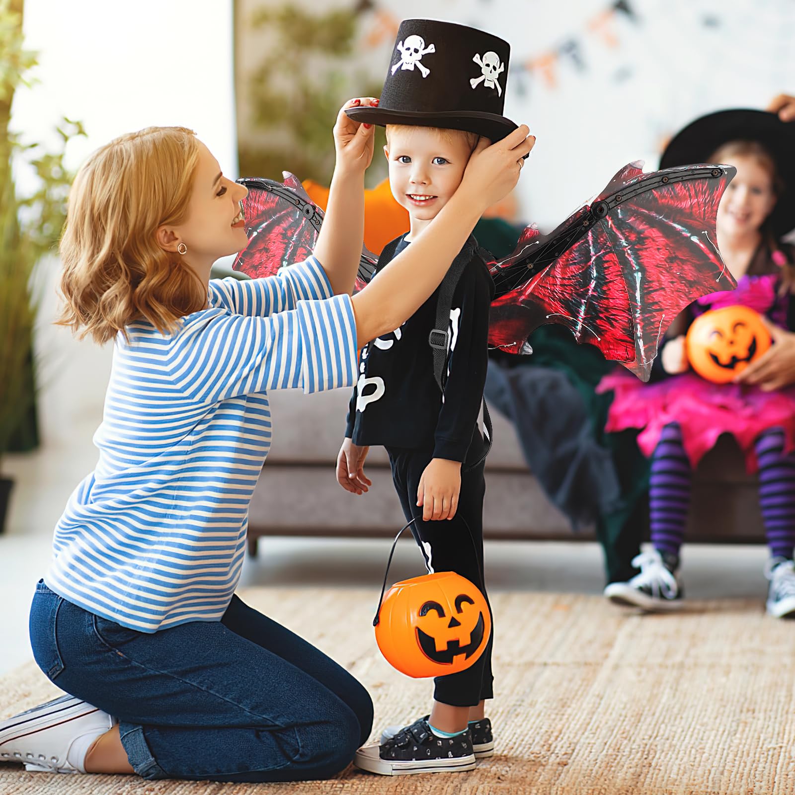 deAO Elektryczne skrzydła dinozaura, świecące skrzydła, smocze skrzydła z dźwiękiem, zabawka dinozaura dla chłopców, Halloween, cosplay, fantazyjne przebranie, kostiumy dla dzieci i dorosłych, Boże