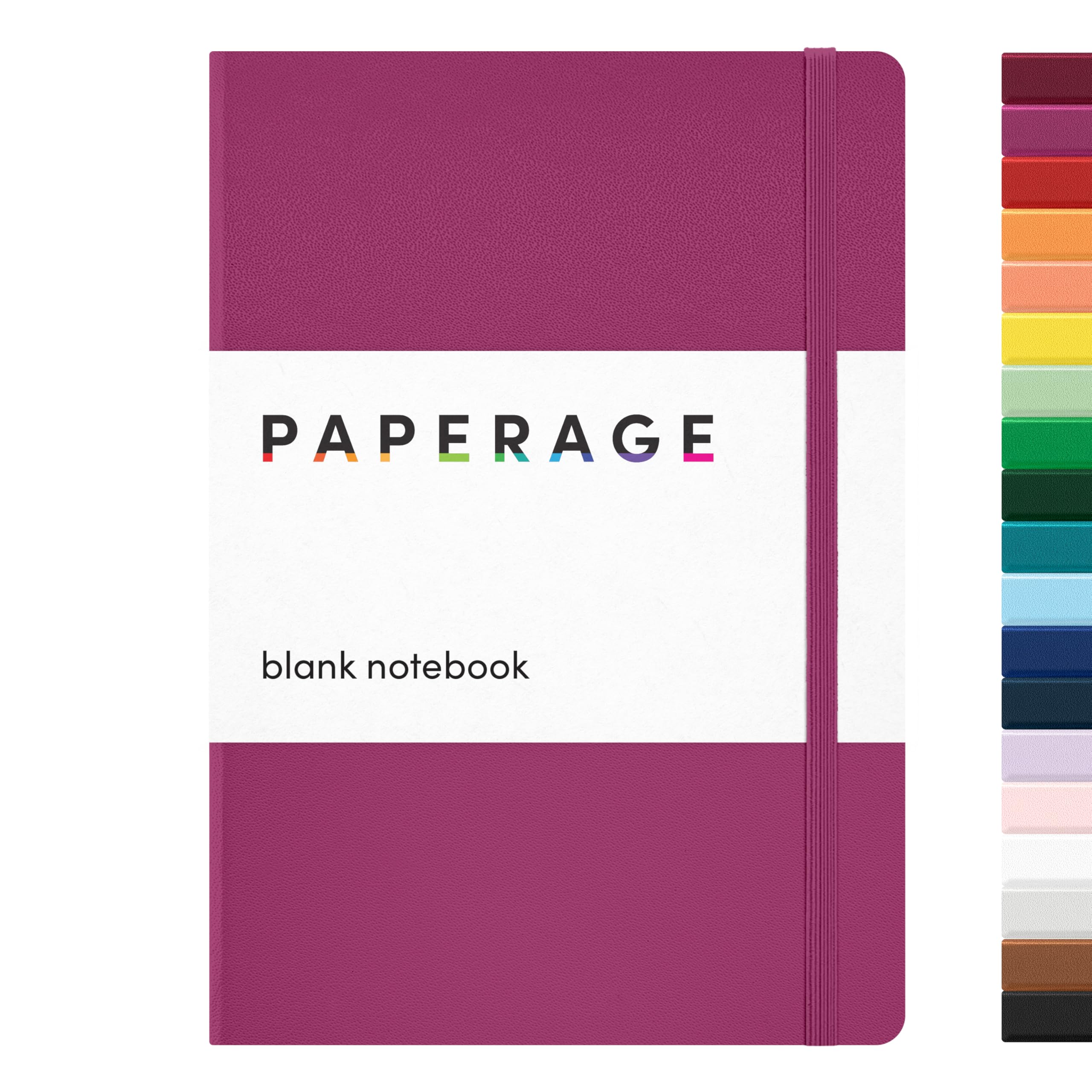 PAPERAGE Blank Journal Notebook, (Raspberry), 160 Pages, Medium 5.6 in x 8 in - 100 GSM Thick Paper – Hardcover Journaling Notebook for Work, School, Note Taking or Sketching