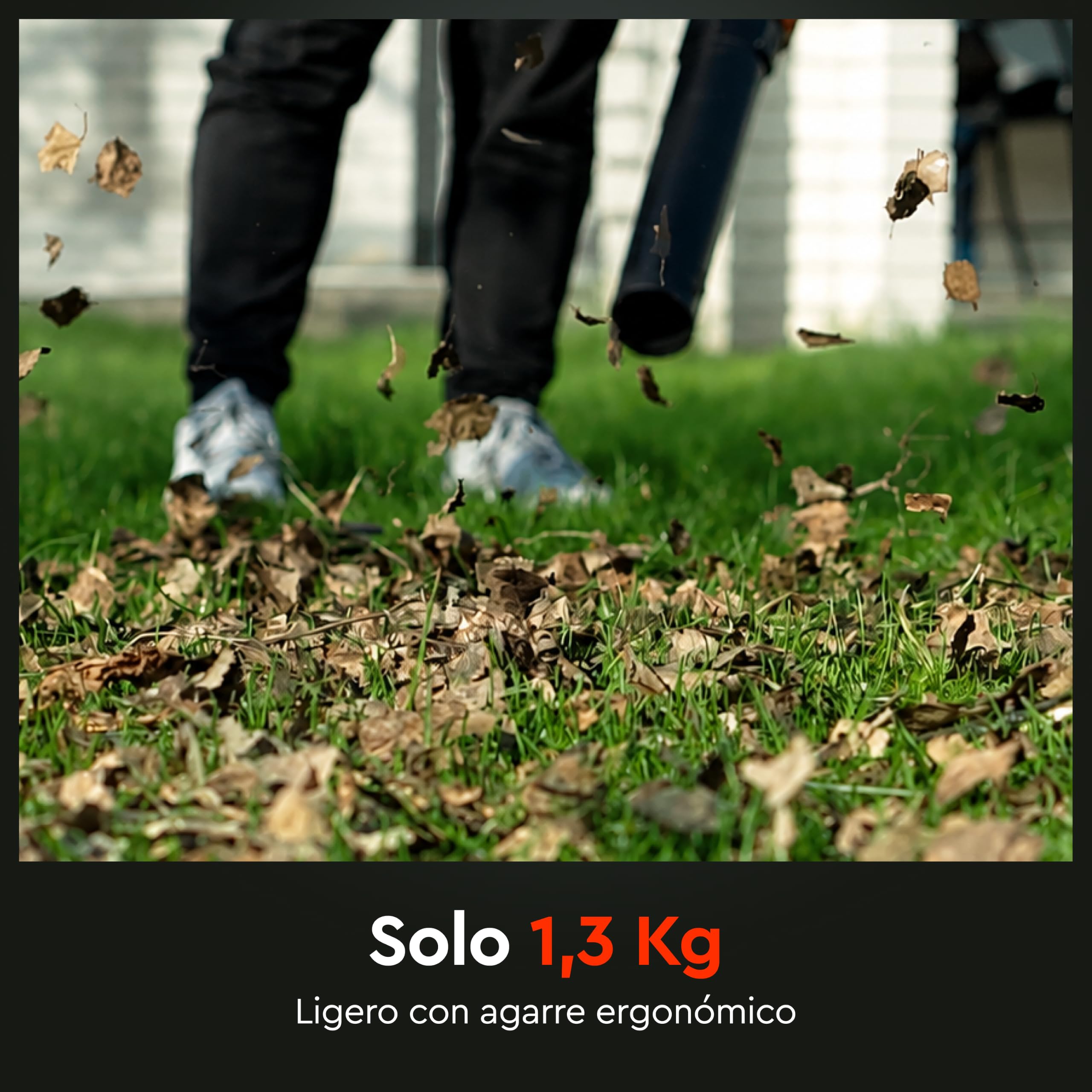 Soplador de Hojas a Batería 20V, Motor Brushless, 50 m/s, 3 Velocidades, 610 m³/h, Ligero 1,3 kg, Incluye Batería 4Ah y Cargador. DCB-201BC