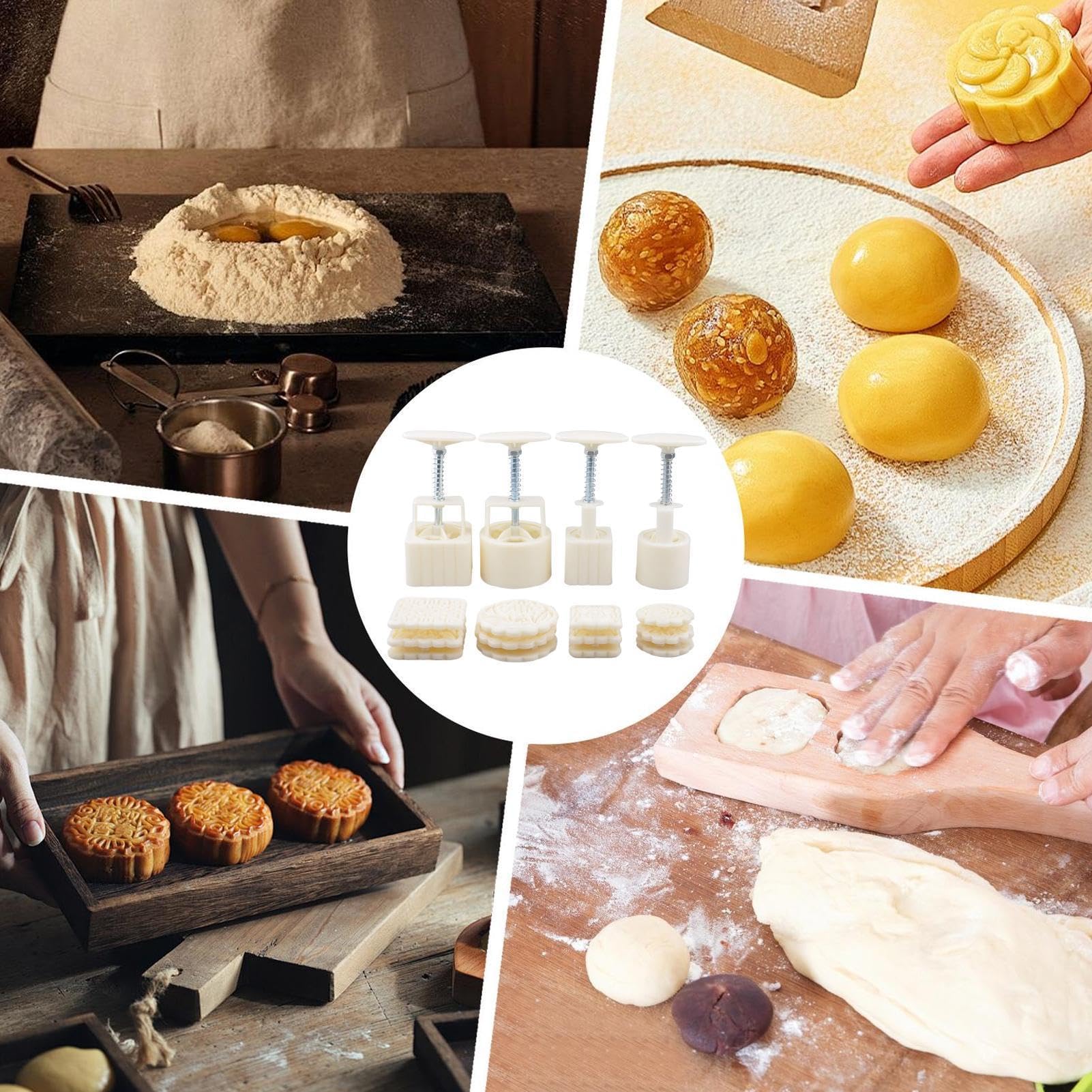 Moule à Gâteau de Lune 4 Pièces Alimentaire DIY avec Motifs