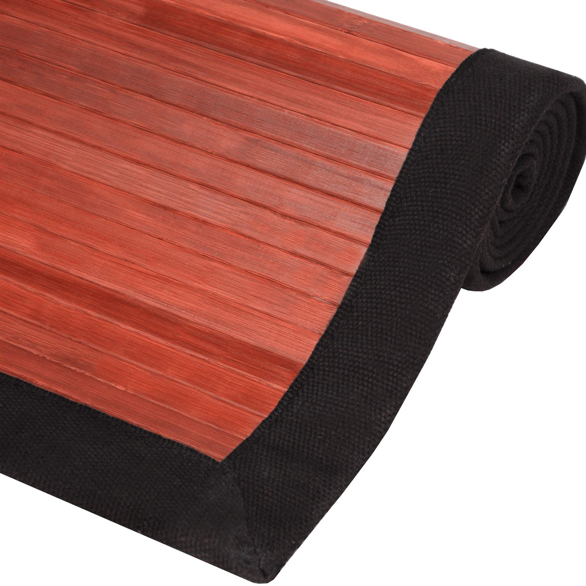 Oriental Furniture Bamboo Rug - Mahogany - 5' x 8'