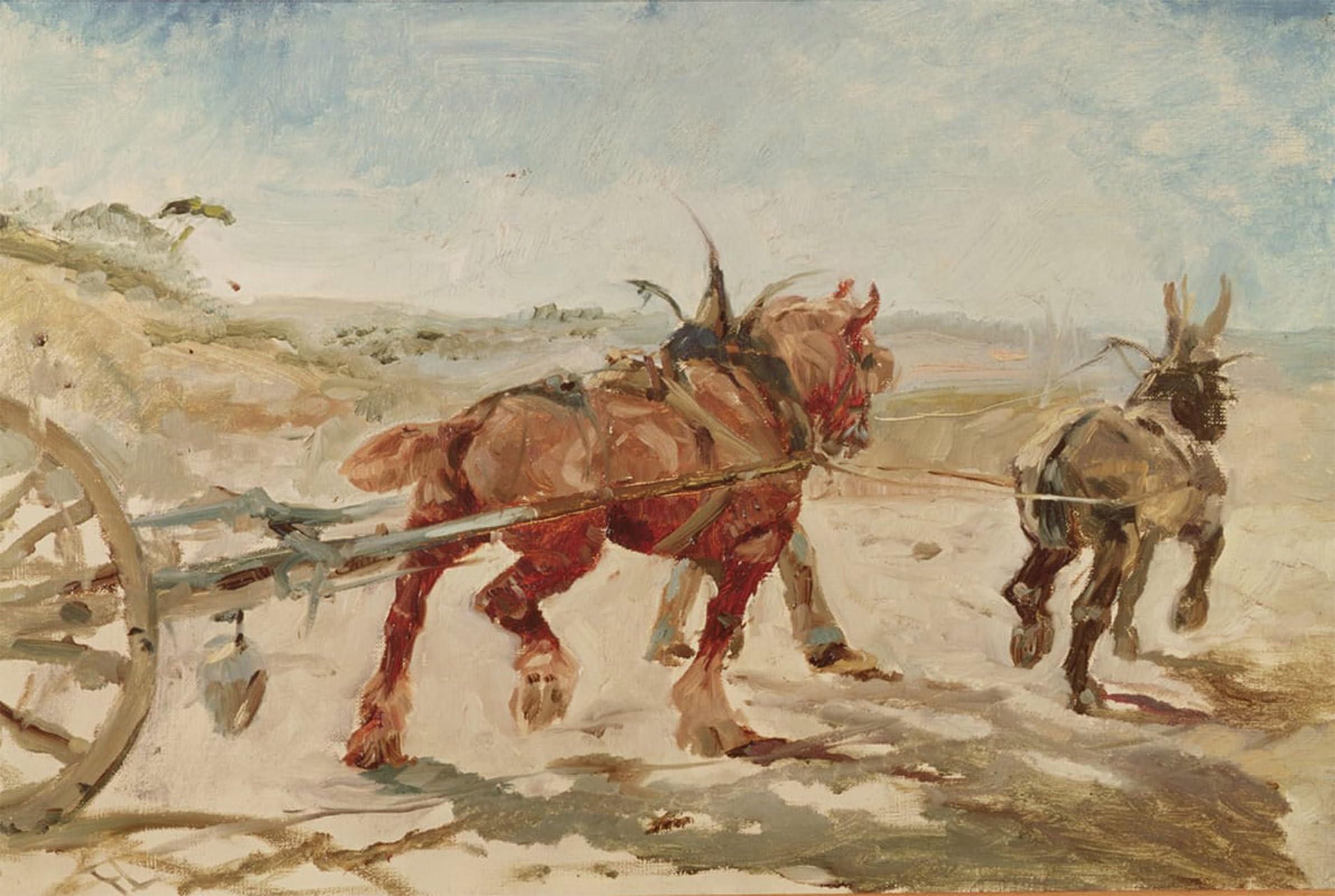SERENDIPITP Aesthetic Poster Photo Wall Print Retro Picture Team of Horses in Harness by Henri De Toulouse Lautrec Modern Wall Artwork for Home Decor 60x90cm