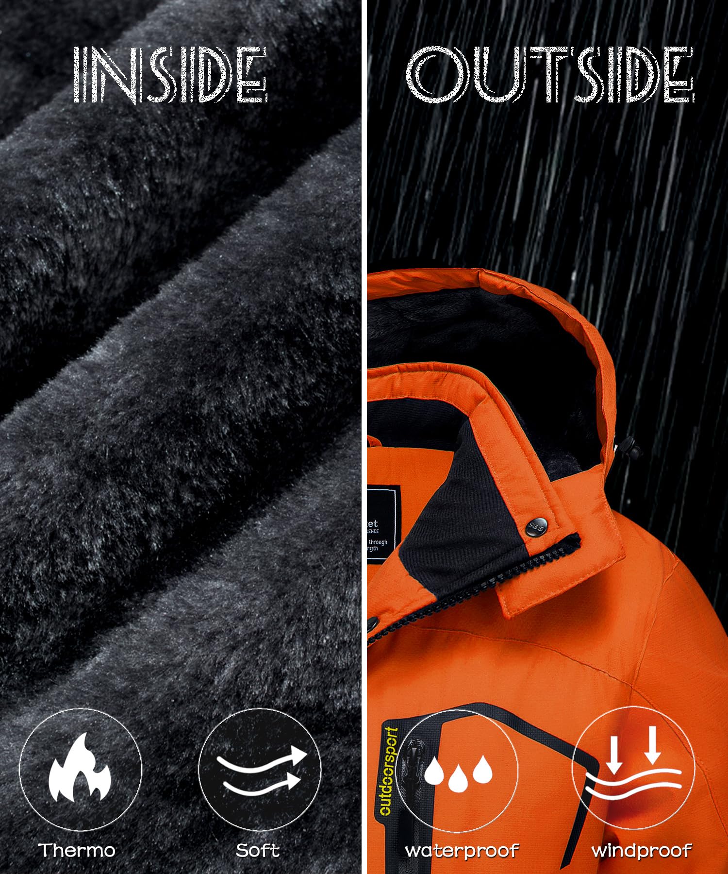 TACVASEN Donna Giacca di Transizione Calda Jacket Invernale Foderata Trekking Sci con Cerniera Impermeabile