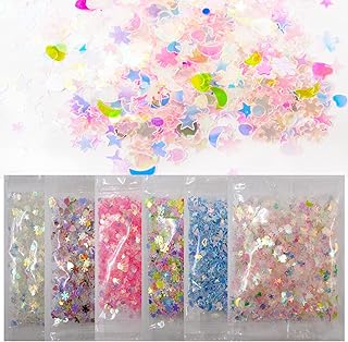 60g Resin Crafts Glitter Accessories Star Heart Moon Shell Glitter Shapes Confetti Sequins Slime Charms Nail Art Decor 6 C...