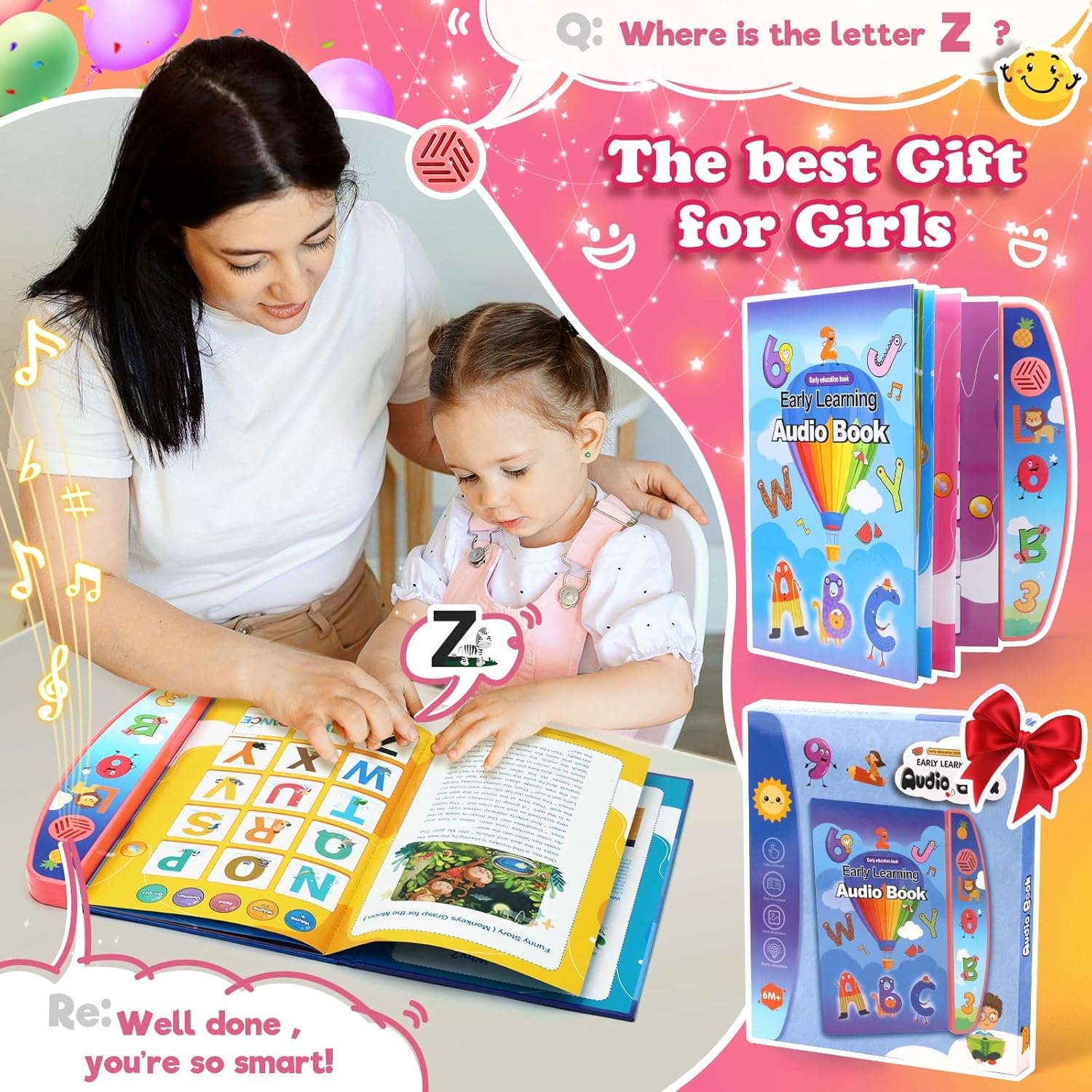 Toddler Toys for 2 3 4 5 Year Old Girls: Interactive Sensory Learning Busy Book with Sounds, Alphabet, Numbers & Songs – Educational Birthday Gift for Kids Ages 2-5 - Image 6