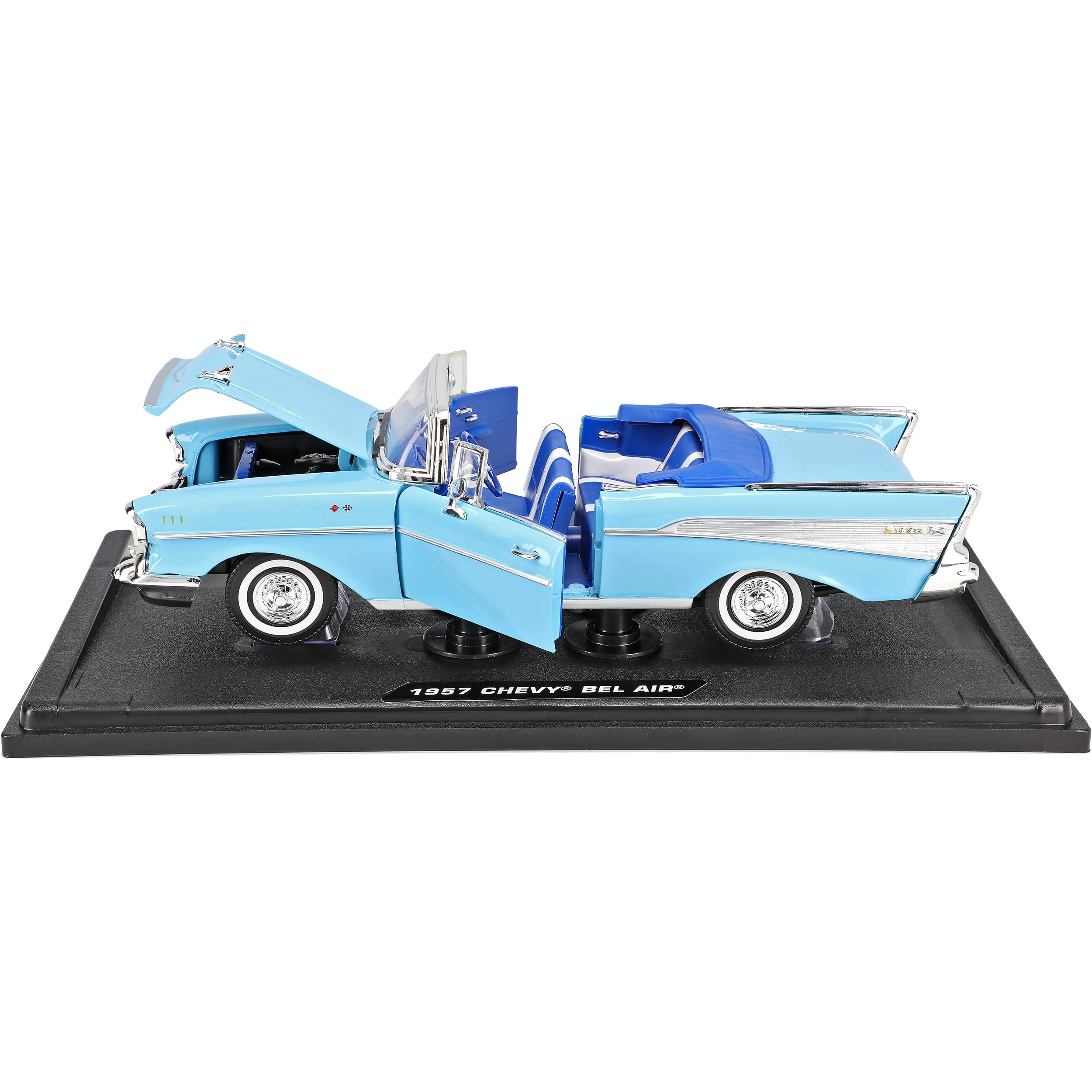 Motormax Chevrolet Chevy Bel Air 1957 Cabrio Blau Oldtimer 1/18 Modellauto Modell Auto
