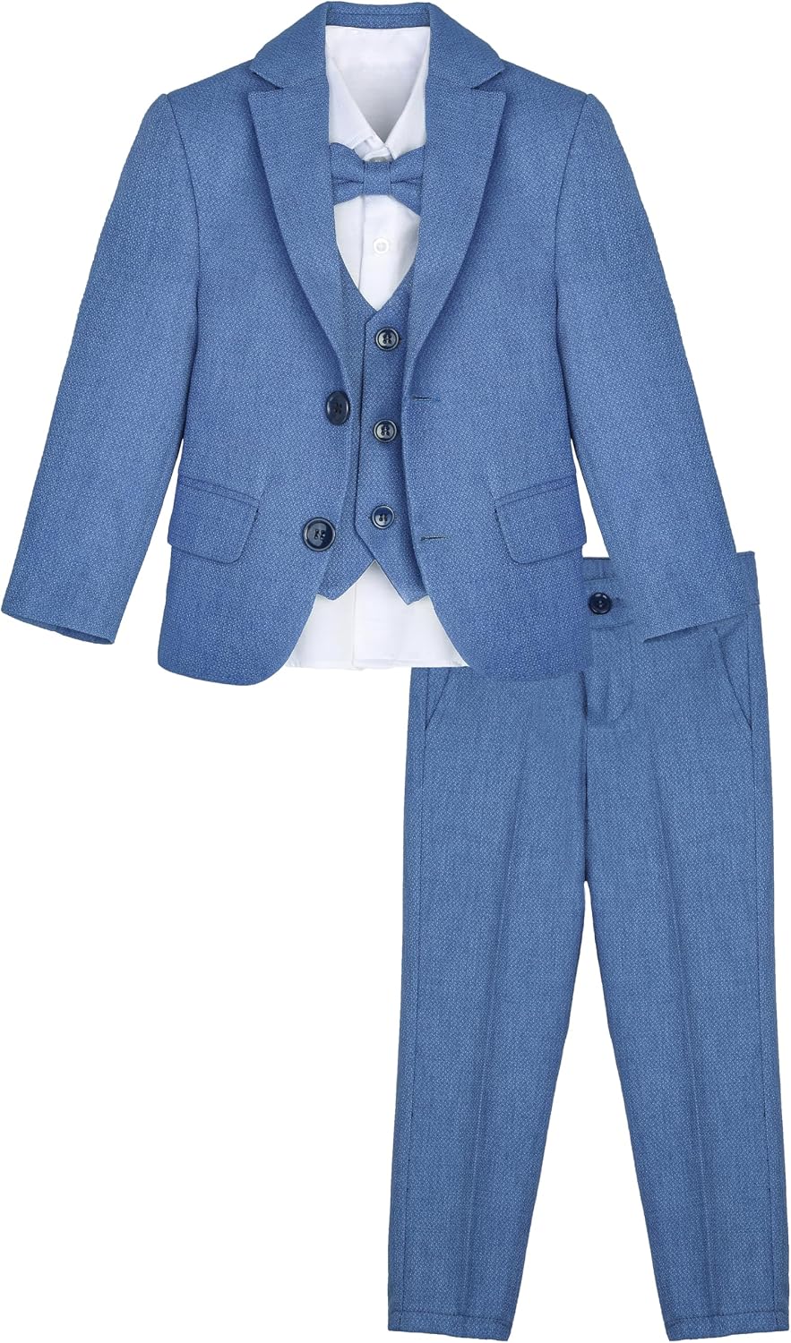 Lilax Boys' Suit Kids Tuxedo Wedding Ring Bearer Outfit 5-Piece Formal Dresser Suit Set