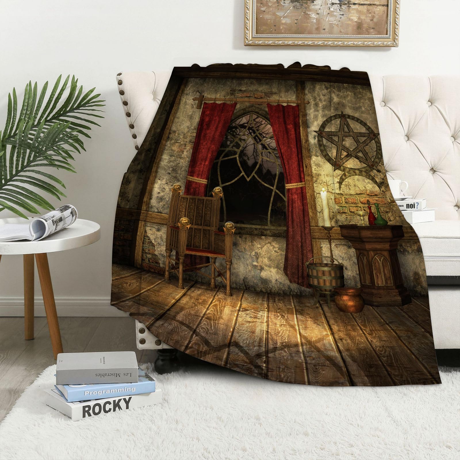 Maapchp Gothic Chamber With A Window - A10 Flannel Fleece Blanket Throws For Sofa Fluffy Blanket Bed Throw For Bedroom Gothic Chamber With A Window Blanket For Bed, Couch,Car 60X80in