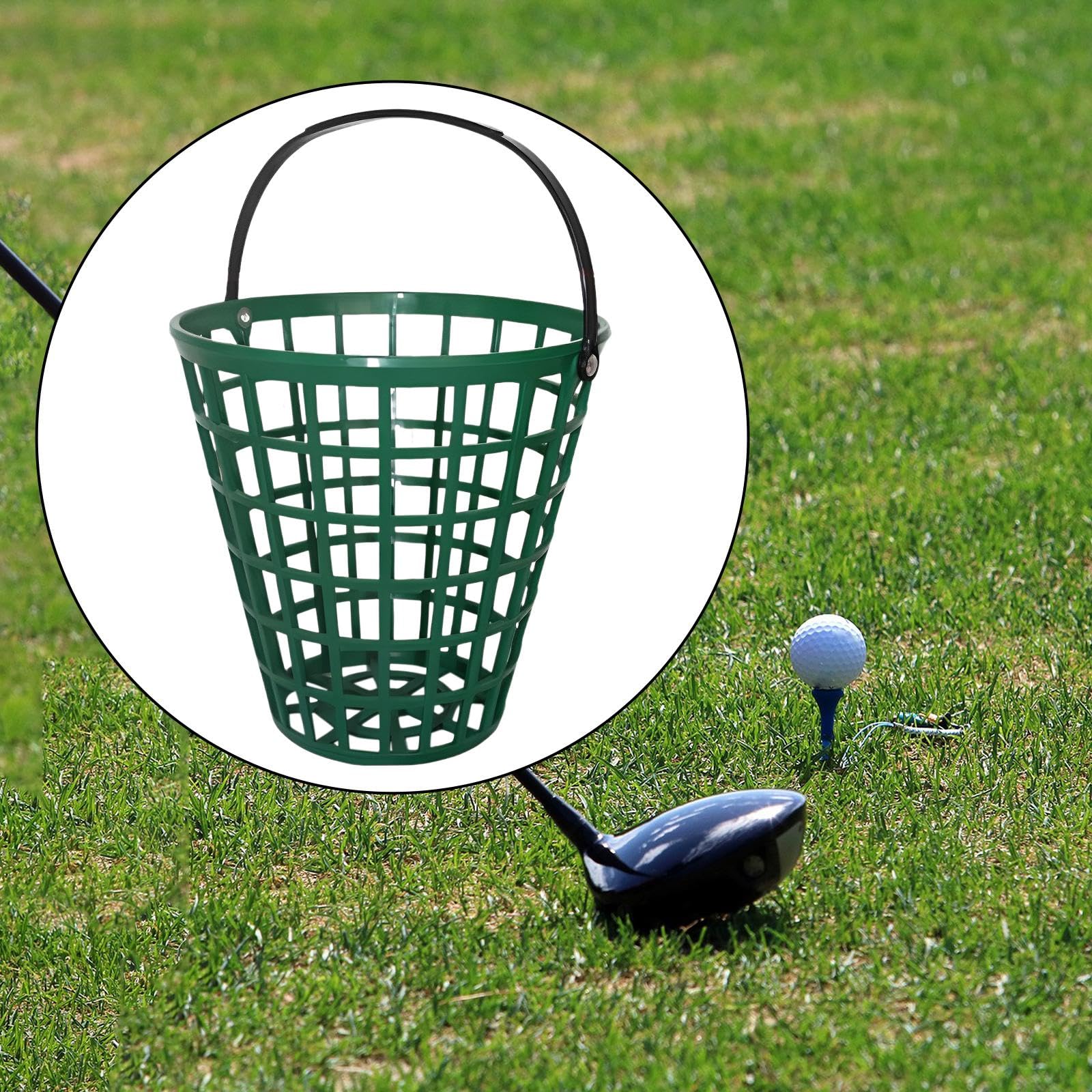 Cestino per Palline da Golf, Espositore per Portapacchi da Golf, con Maniglia per Il Trasporto di Forniture per Mazze da Golf, Cestino per Palline da