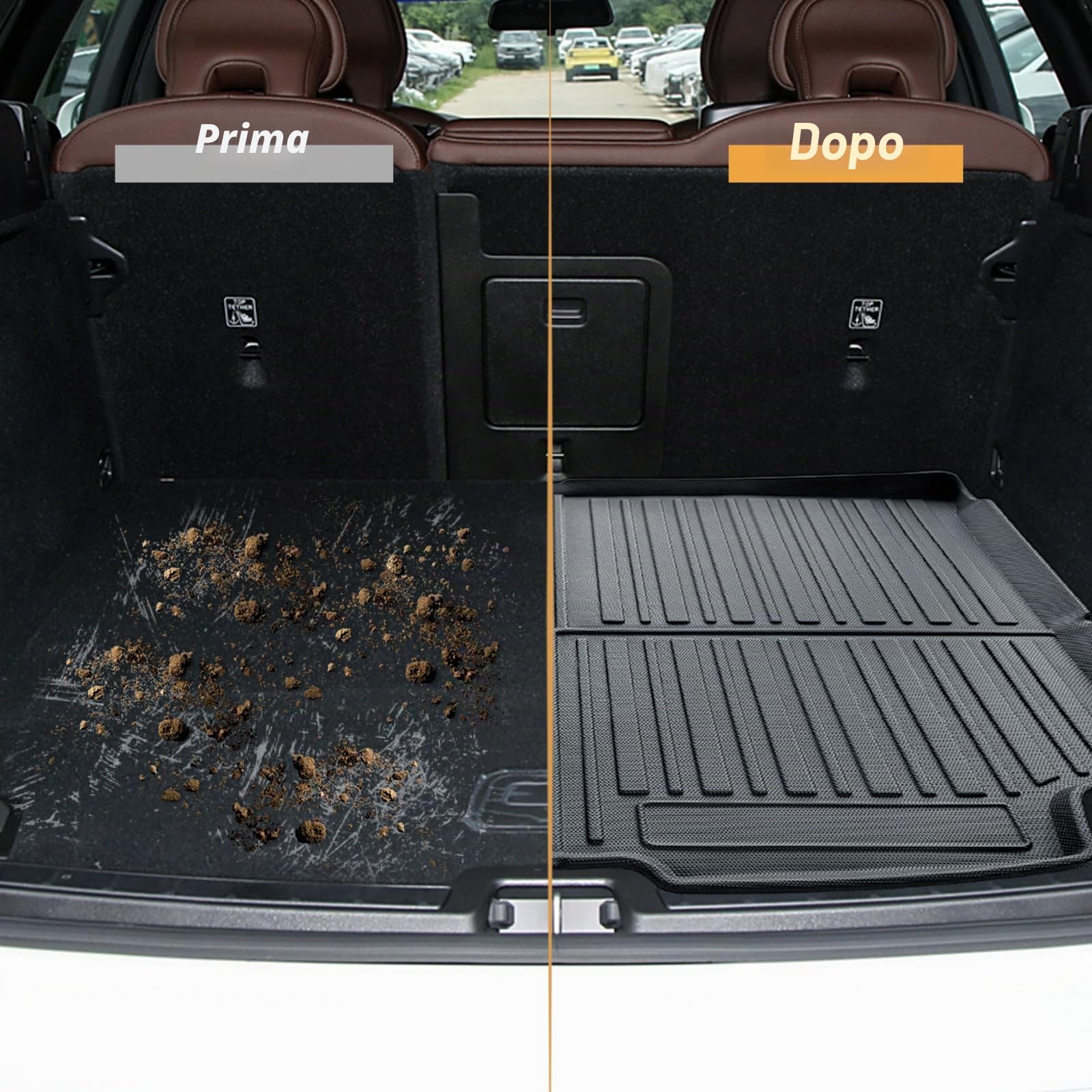 ECOZEN Vasca Baule per Volvo XC60 2018-2026 3D Specifica In TPE anteriore Proteggi Bagagliaio auto, Volvo XC60 Tappetino del bagagliaio, bordino rialzato, resistente impermeabile per tutte le stagioni
