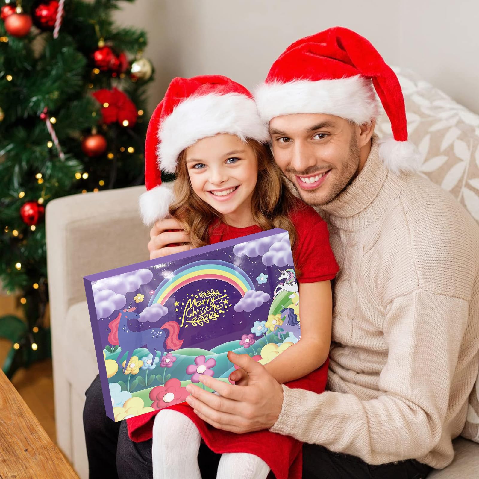 Calendario Adviento 2025,Calendario de Cuenta Regresiva de Navidad con Joyas de Unicornio Collar Pulsera Anillos Pendientes Lentes Pinzas De Cabello Navidad Regalo para Niño Niña — view 7