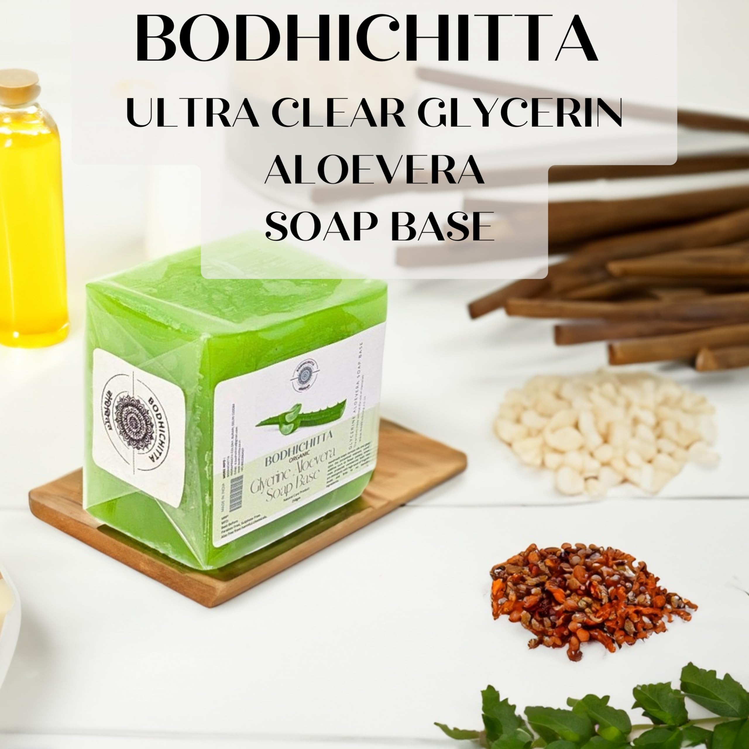 Bodhichitta Ultra Clear Transparent Glycerin Soap Base & Aloevera Soap Base Handmade Natural Soap For Women Soap Base Combo for DIY Soap Making Pack Of 2 (250g each) 4
