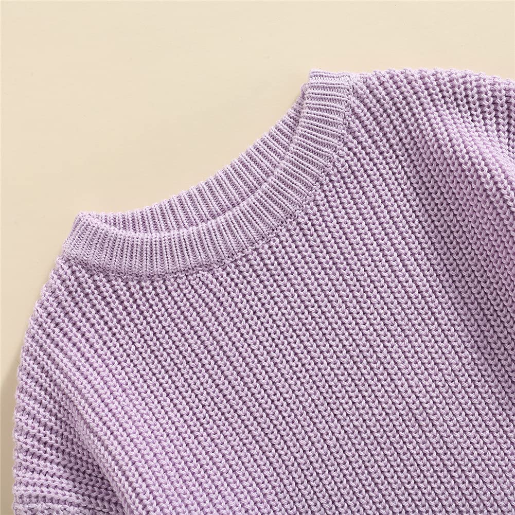 Afunbaby Suéter de punto para bebé niña y niño, sudadera cálida con cuello redondo y manga larga para bebés y niños pequeños