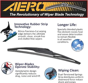 AERO 12 Roc Lock 2 Rear Windshield Wiper Blade OEM Replacement (Pack of 2)