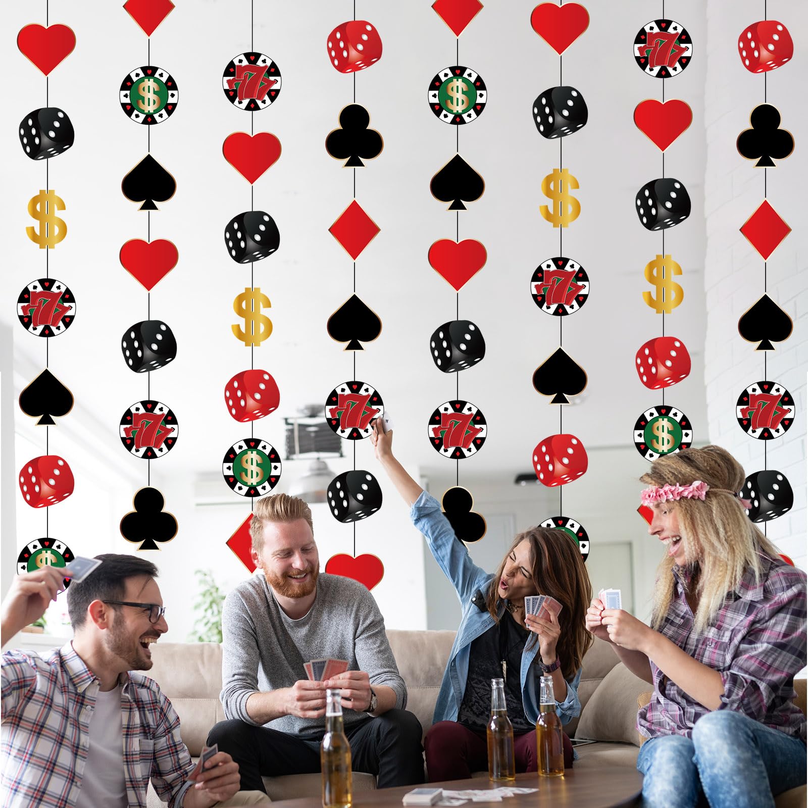 173 decorazioni di compleanno da casino, tra cui piatti da poker, tovaglioli, tazze, palloncini, striscioni, topper per torta e tovaglia a tema casino poker per 20 ospiti