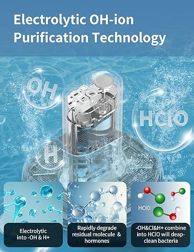 Miniatura 3 de Lavadora de frutas y verduras en agua, dispositivo limpiador eléctrico de frutas con tecnología de purificación de iones OH, gran área de reacción,