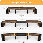Simple Houseware Support double moniteur Riser de longueur réglable et plateau d'angle avec support et tiroir, Rustic Brown