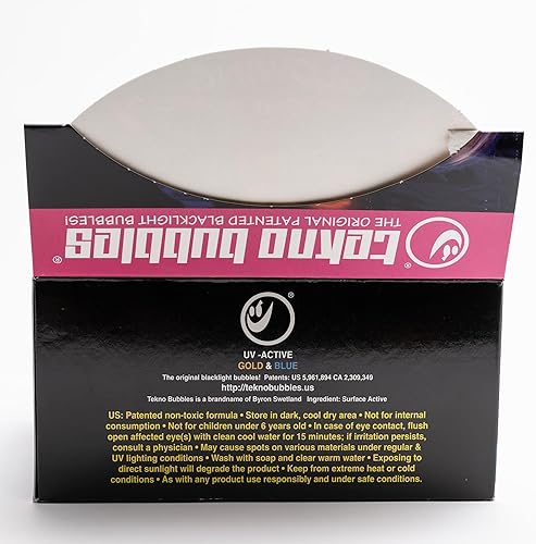 Miniatura 6 de Tekno Bubbles - Paquete de 48 botellas de 1 onza, burbujas brillantes con luz negra UV, fiestas brillantes, interiores y exteriores, recuerdos de