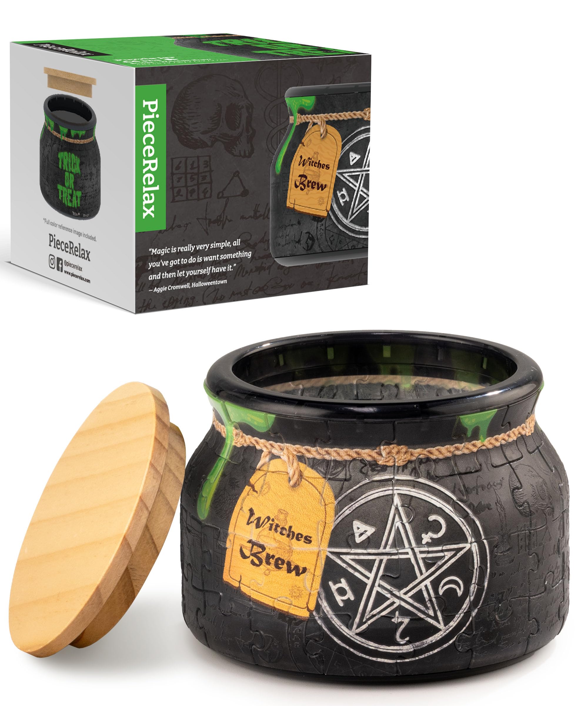 PieceRelax 3D Puzzle Jar 64 Plastic Pieces for Adults - Witches