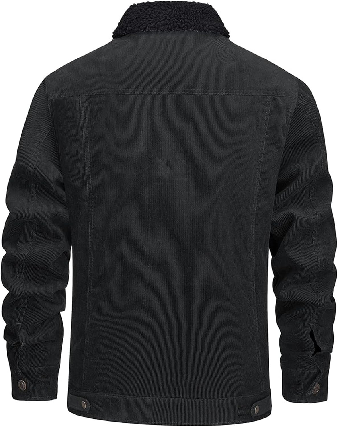 DGKaxiyaHM Men's Solid Color Button Lined Jackets Thick Plus Loose Velvet Coats Corduroy Flannel Casual Outerwear (Dark Gray,Medium)