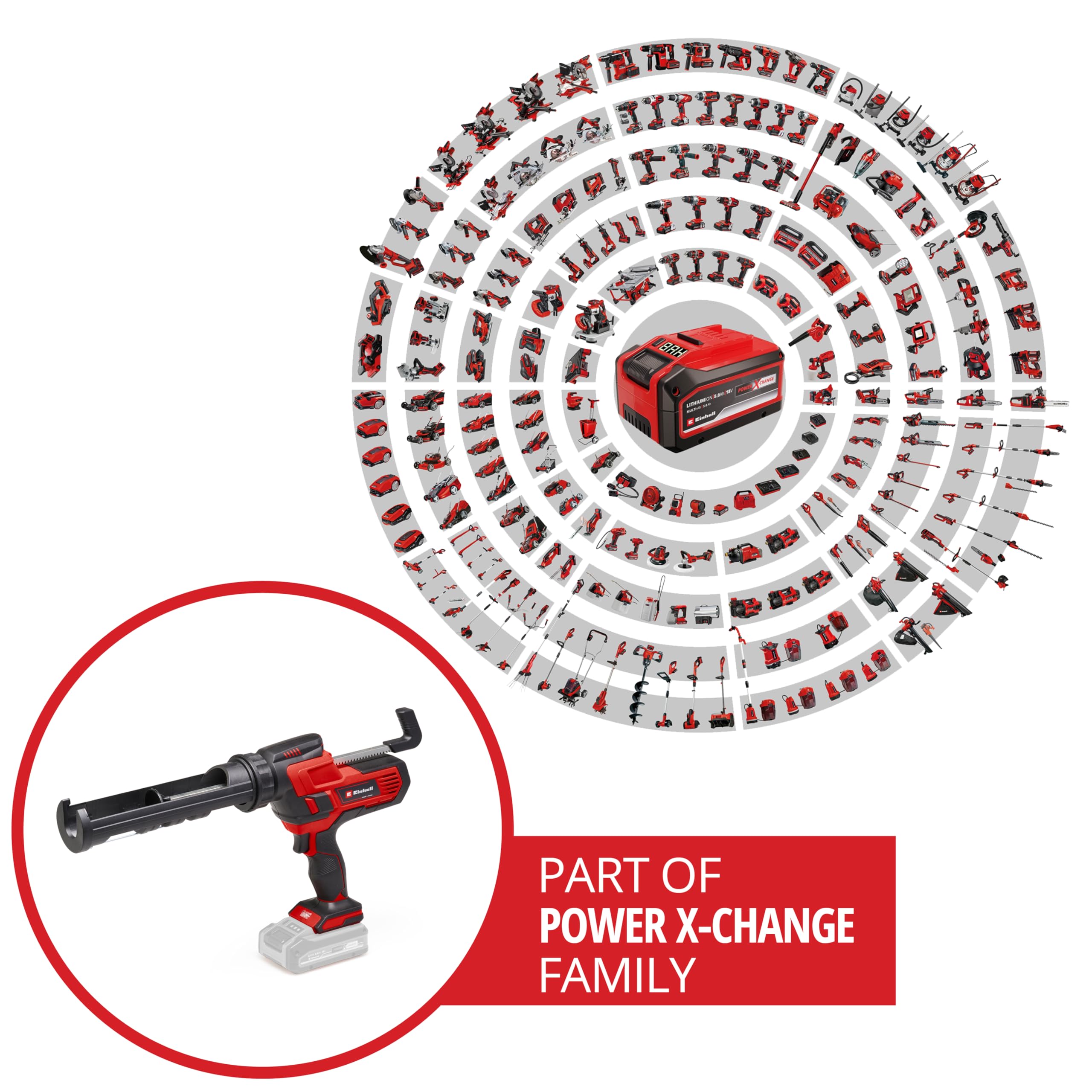Einhell Pistola de cartuchos con batería TE-SG 18/10 Li-Solo Power X-Change (18 V, para cartuchos de 310 ml, hasta 2.000 N, velocidad de giro ajustable, sin batería) | PXC | 18 V | para cartuchos de 310 ml | hasta 2000 N | Velocidad ajustable | Sin baterí