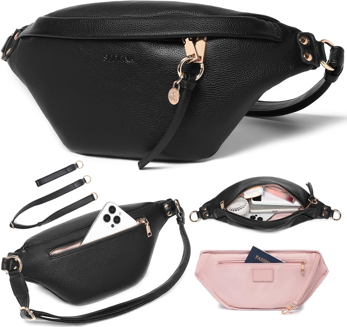 Bolso Anti Robo - Bolso Bandolera RFID para Viajes, Correa Ajustable Múltiples Compartimentos Bolsos Bandolera Antirrobo para Mujer Tamaño de Viaje Vegano Bolsos Bandolera Esenciales para Mujer Tamaño Grande