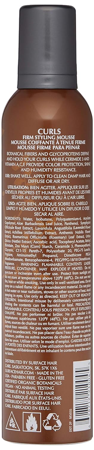 Surface Hair Curls Firm Styling Mousse, Define And Hold While Adding Shine, Protecting Color and Resisting Humidity - Image 2
