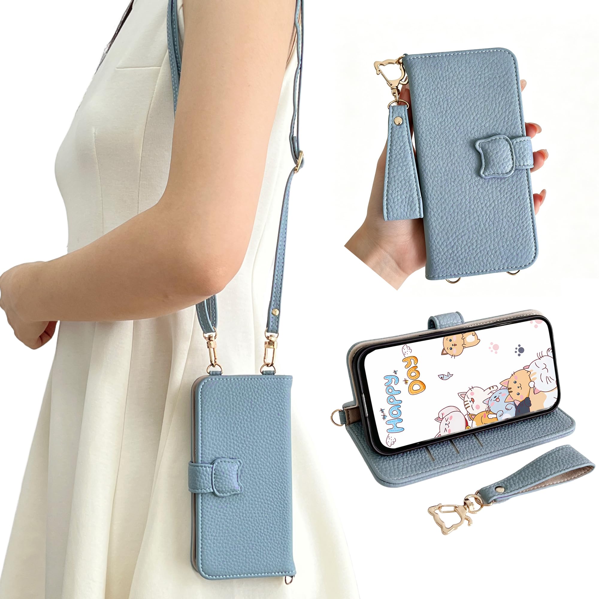 Amazon.co.jp: Satomirai For AQUOS wish3 ケース 手帳型 スマホケース