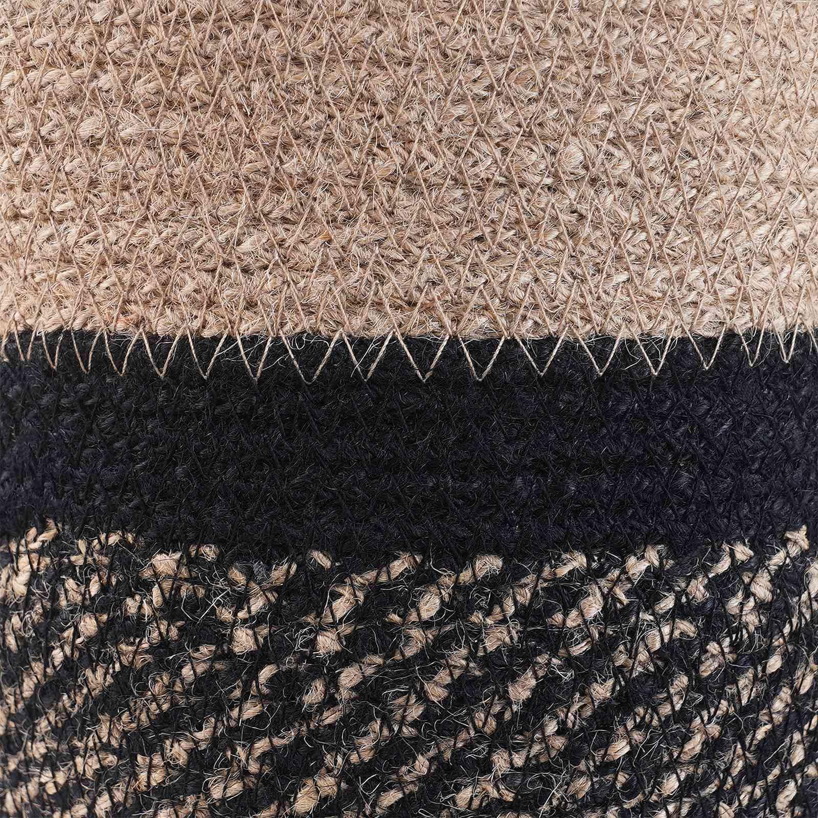 Pflanztopfsatz 2 Stück aus Tossa Jute natürlich und schwarz, Ø 28 x 28 cm, Blumen Topf Pflanz Gefäß Kübel für Balkon, Terrasse, Fensterbank, Indoor und Outdoor Deko