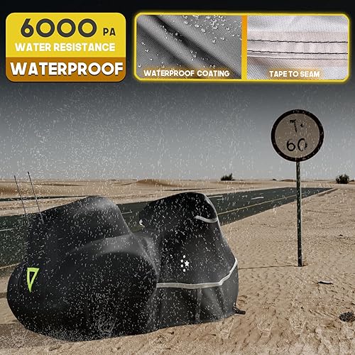 Miniatura 10 de LI LIBZAKI Funda para motocicleta 420D resistente para todas las estaciones, universal, impermeable, protección al aire libre, 96 pulgadas, XXL,